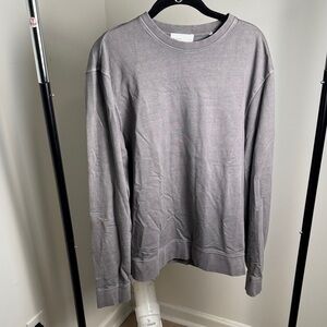 Men's BLDWN Charcoal Gray Crewneck Pullover Sweatshirt with Ribbed Details